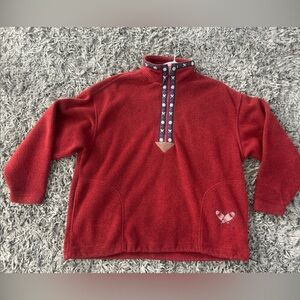 Vintage EMS Eastern Mountain Sports Fleece Pullover Burgundy 1/4 Zip L Large